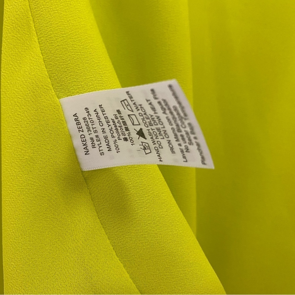 Naked Zebra Lemon Yellow Top - Picture 2 of 6